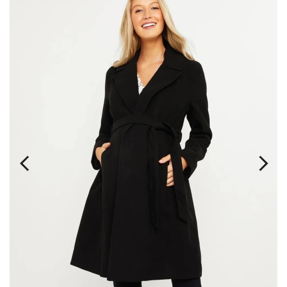 Belted Maternity Wrap Coat